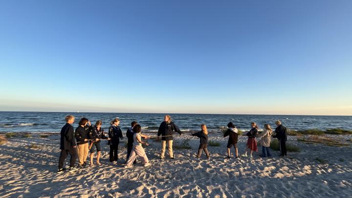 Torvtrækning på stranden